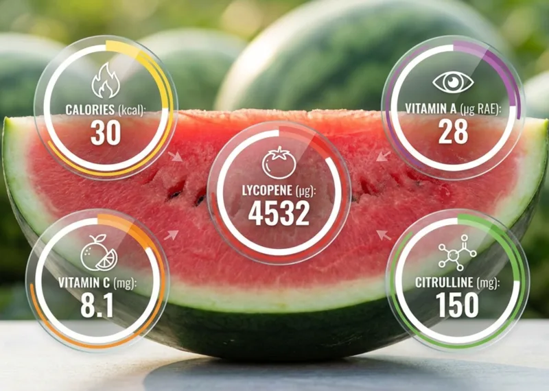 Dưa hấu cung cấp nước, vitamin C, lycopene và nhiều hợp chất thực vật có lợi khi được sử dụng với khẩu phần hợp lý.